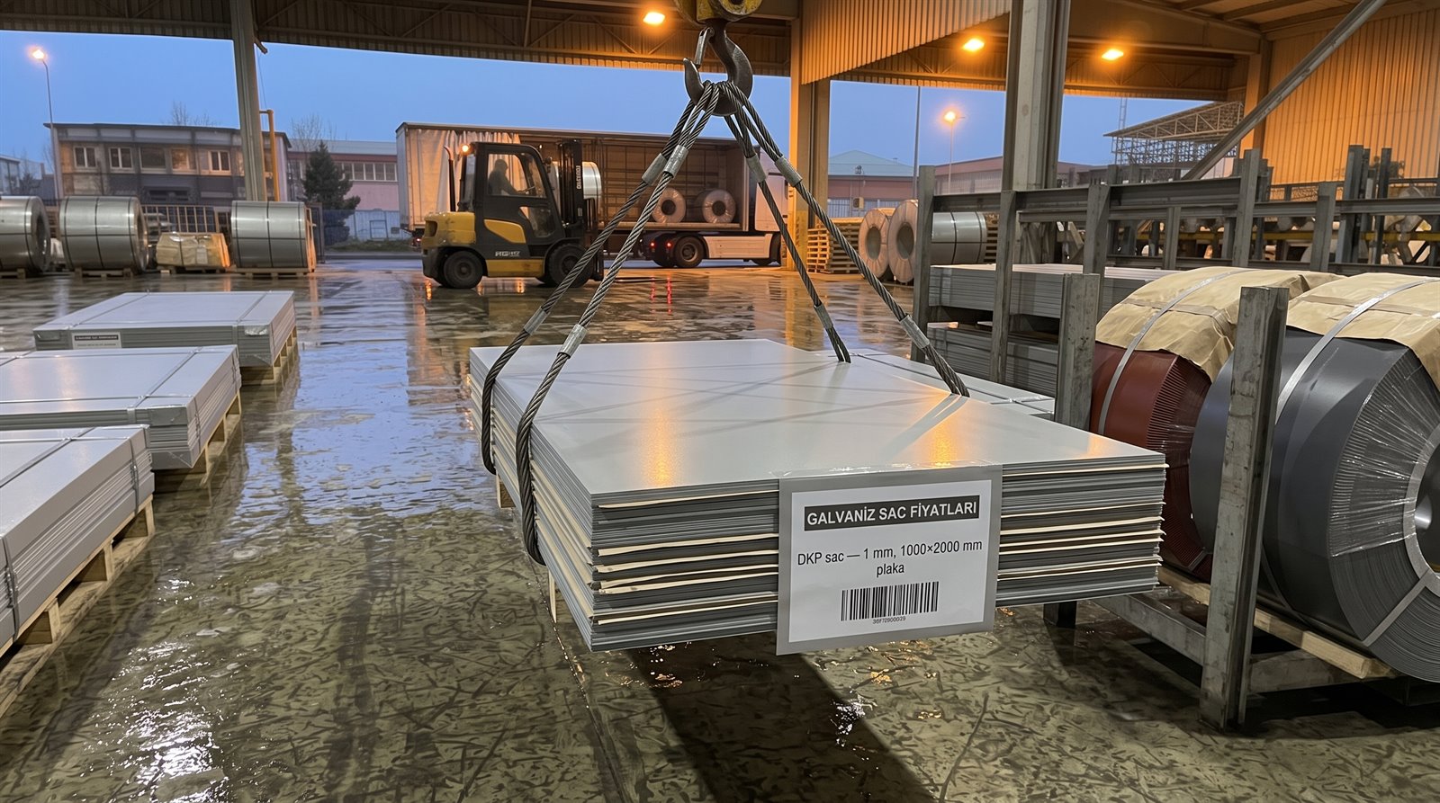 DKP sac 1 mm, 1000×2000 mm plaka, sevkiyat alanında